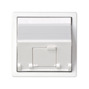 Angled voice and data plate with dust cover for 1 RJ45 connector white Simon 82