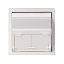 Angled voice and data plate with dust cover for 2 RJ45 connector white Simon 82