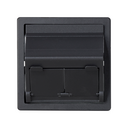 Angled voice and data plate with dust cover for 2 RJ45 connectors graphite Simon 82