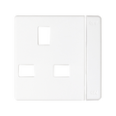 Cover with safety device for British socket outlet with switch white Simon 82