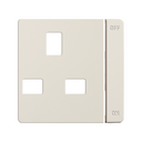 Cover with safety device for British socket outlet with switch ivory Simon 82
