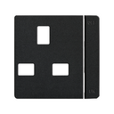 Cover with safety device for British socket outlet with switch graphite Simon 82