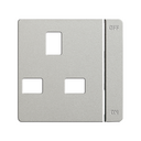 Enjoliveur avecTouche gravure on-off prise britannique aluminium froid Simon 82 Detail