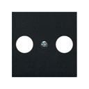 Cover for R-TV+SAT signal socket outlet black matte Simon 270