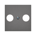 Cover for R-TV+SAT signal socket outlet titanium Simon 270