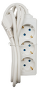 Base múltipla branca com 3 tomadas de 16 A, 250 V~ com 2 metros de cabo H05VV-F 3G 1,5 mm²