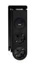 POWER STRIP WITH CLIP MOUNT 2 SOCKETS 16A + 2 USB (A+C) WITH 1.5M 3G1.5 CABLE SIMON