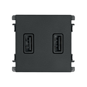 Cargador USB doble A+A Smartcharge 3.1A 127/30V~ grafito Simon 26