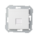 Flat voice and data plate with dust cover for 1 RJ45 connector white Simon 82