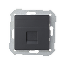 Flat voice and data plate with dust cover for 1 RJ45 connector graphite Simon 82