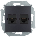 Розетка комбинированная RJ11 + RJ45 Cat.5e UTP (Systimax) цвета графит Simon 15