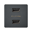 Carregador USB duplo 5 V/DC 2,1 A tipo A fêmea grafite Simon 27 Play