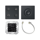 Botoneira Custom 4 funções para iluminação e persianas em sala de estar, acoplador LON e Slide Control grafite Simon 82 Sense