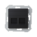 Flat universal V&D plate with dust cover for 2 RJ45 Simon 82 Concept
