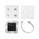 Botoneira Custom 4 funções controlo de iluminação e persianas com acoplador KNX e Slide Control branco Simon 82 Sense