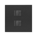 Voice and data cover with dust cover for 2 matt black RJ45 connectors Simon 100