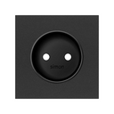 Cover for bipolar socket outlet matt black Simon 100