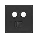 Cover for inductive sockets R / TV + SAT and RJ45 voice and data matt black Simon 100
