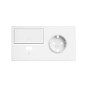 Kit front para 2 elementos con 1 base de enchufe schuko, 1 tecla y 1 cargador USB derecha blanco mate Simon 100