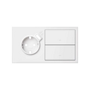 Kit front para 2 elementos com 1 base tomada schuko com carregador USB integrado e 2 teclas branco mate Simon 100