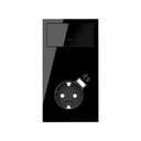 Vertical 2-element front kit with key and integrated USB charger base gloss black Simon 100