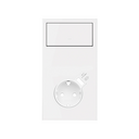 Kit front vertical para 2 elementos com tecla e base com carregador USB branco mate Simon 100