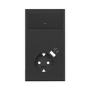 Vertical 2-element front kit with key and integrated USB charger base matt black Simon 100