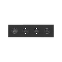 Kit front para 4 elementos con 4 bases enchufe schuko negro mate Simon 100