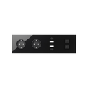 Kit front para 4 elementos con 2 bases de enchufe schuko, 1 cargador doble 2xUSB y 2xRJ45 negro brillante Simon 100