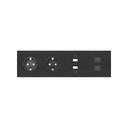 Kit front para 4 elementos con 2 bases de enchufe schuko, 1 cargador doble 2xUSB y 2xRJ45 negro mate Simon 100