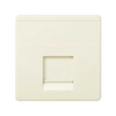 Flat voice and data plate with dust cover for 1 AMP® RJ45 connector ivory Simon 27 Play