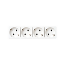 Prise de courant Schuko quadruple 16A 250V~ avec dispositif de sécurité et bornage rapide blanche K45