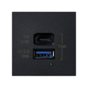 USB charger type A+C port 65W PowerDelivery and QuickCharge black Simon K45