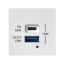 USB charger type A+C port 65W PowerDelivery and QuickCharge white Simon K45