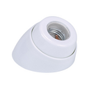 Porta-lâmpadas em baquelite de encaixe curvado para E-27, em branco, da 