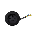 Kit Flash 60 consisting of french-belgian power socket end in free-end connection black Simon 400
