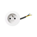 Kit Flash 60 consisting of french-belgian power socket end in free-end connection white Simon 400