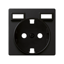 Base de enchufe schuko 16A 250~ con doble cargador USB A+A 2,1A 10,5W con tapa grafito Simon 82