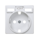 Schuko Socket Base with Integrated Dual USB Charger + Cover Matt white Simon 82 Concept