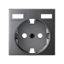 Schuko Socket Base with Integrated Dual USB Charger + Cover Titanium Simon 82 Concept
