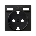 Schuko Socket Base with Integrated Dual USB Charger + Cover Matt black Simon 82 Concept