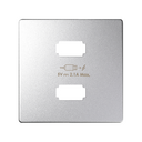 Placa para cargador USB 2 conectores 5V/DC 2.1A tipo A aluminio Simon 82 Detail