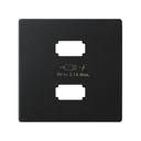 Cover for USB Charger 2 Connectors 5Vdc 2.1A Matt Black Simon 82 Concept