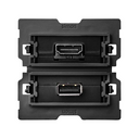 Conector HDMI v2.0 4k hembra-hembra + USB 2.0 tipo A 2M Simon 100