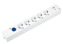 Multifix power strip with 5 sockets + USB A + USB C and switch