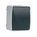 INTERRUPTOR/CONMUTADOR DE SUPERFÍCIE EXTERNO IP44 CINZA/PRETO SÉRIE ATLANTIS SIMON BRICO