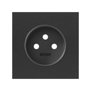 Front face kit for 1 element with 1 2P socket outlet matt black Simon 100