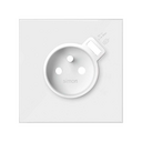 Front face kit for 1 element with 1 2P socket and integrated gloss white USB charger Simon 100