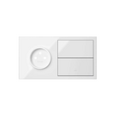Front face kit for 2 elements with 1 2P socket and 1 individual gloss white key Simon 100