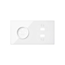 Kit face avant pour 2 éléments avec 1 chargeur 2xUSB et 1 prise 2P blanc brillant Simon 100